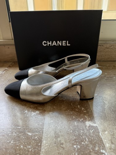 Slingback chanel talon cuir - slingback,