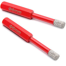 2x Professionnel Diamant Foret Mèche à Carrelage Ø 6mm 6Kant Granit Secs Marbre