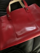 BEAUTIFUL CHERRY RED LaMarthe HAND BAG Made in FRANCE