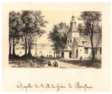 France, Honfleur, Chapelle Notre Dame de Grace  vintage albumen print  d'après