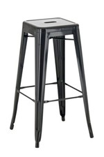 Tabouret de Bar Joshua Chaise Haute Style Industriel Empilable Robuste en Métal