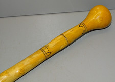 -BELLE ANCIENNE RARE CANNE BOIS NONTRON AVEC EMBOUT METAL COLLECTION DECO   D