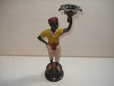 Painted Bronze Candle Holder Nubian Statuette