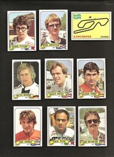 PANINI MOTO SPORT STICKERS No's  10, 17, 18, 21, 26, 30, 31, 38, 40.
