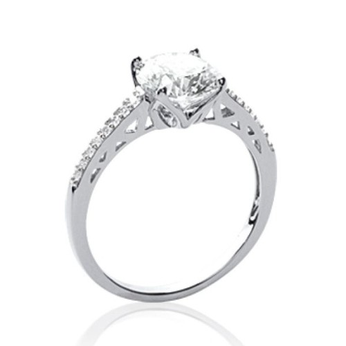 Bague solitaire femme argent - solitaire,