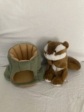 Auchan Tree Trunk Squirrel Puppet Plush