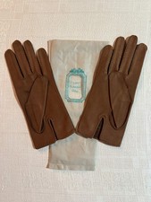 Paire de gants Christian Dior vintage en cuir / peau marron taille 7