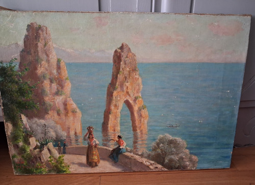 Ancien paysage marin capri - ancien,