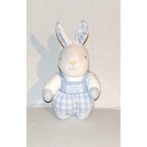Doudou lapin salopette - doudou,