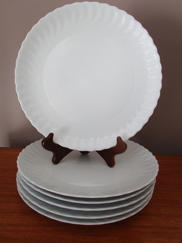 Assiettes plates blanches - 6,
