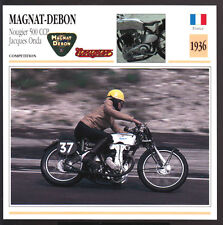 1936 Magnat-Debon Nougier 500cc CCP Jacques Onda Race Motorcycle Photo Spec Card