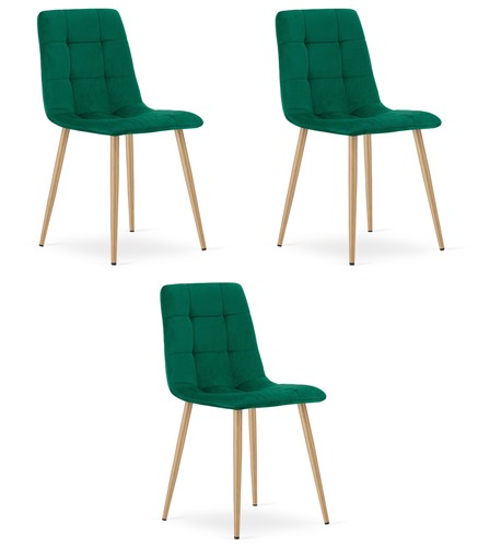 Chaise kara velours vert - chaise,