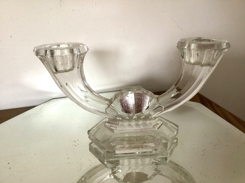 Bougeoir double cristal - double, en