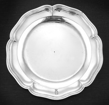 Rare Plat rond Argent massif XVIIIe ép. Louis XV avec Armoiries COMTE Paris 1767