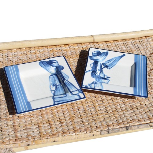 Lot assiettes carrées - assiettes,