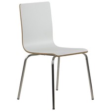 Chaise de conférence pour restaurants, bureaux, acier inoxydable/blanc, WERDI B
