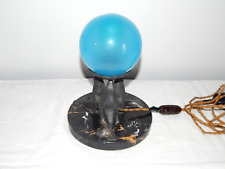 ANTIQUE Art Deco 3 SEAL LAMPE in regulation on marble base