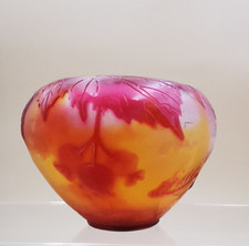 GALLE Vase boule signé verre