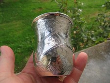 timbale en argent massif tête de minerve 83 gr orfèvre Boivin XIX