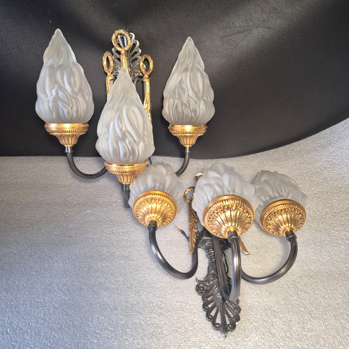 Paire d appliques en - 💡,
