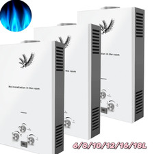 6L/8L/10L/12L Chauffe-eau Instantané à Gaz Méthane avec Pomme de Douche