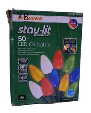 New SYLVANIA Stay-lit platinum LED C9 120V Multicolored Bulbs 50