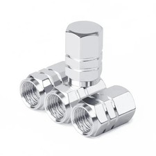 Bouchon valve voiture aluminium universel noir chrome capuchon hexagonal jantes