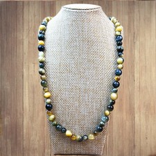  Collier Pierres Naturelles Perles Oeil du Tigre vert  - Idéal Cadeau ! 