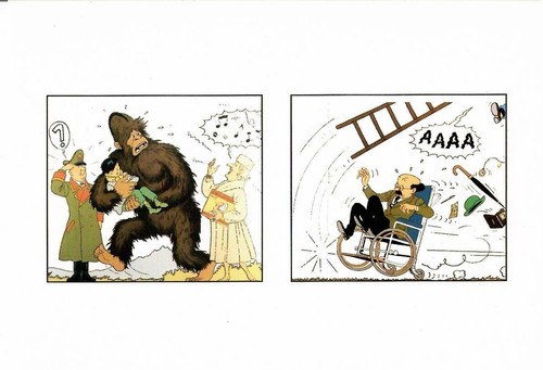 Carte postale tintin fresque - carte,