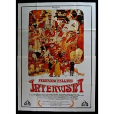 manifesto INTERVISTA federico fellini ekberg mastroianni manara art poster A157
