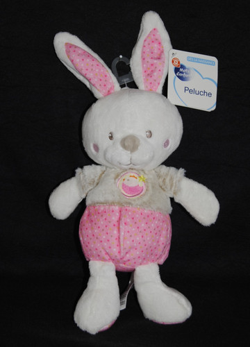 🐰Peluche doudou blanc rose