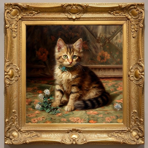 Chaton aux fleurs - chaton,