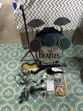 Rock Band Guitar Hero Bundle Guitar Drums Microphone 2 Game One Sealed Untested