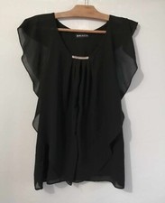 Blouse noire voile polyester doublé T38 Shk (2412060)