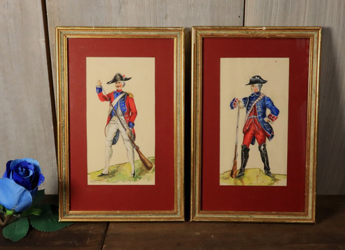 Paire tableaux ancien - tableaux,