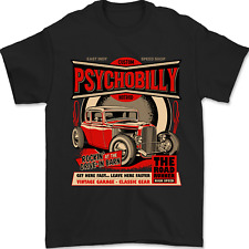 T-Shirt Psychobilly Personnalisé Hot Rod Pour Hommes 100% Coton