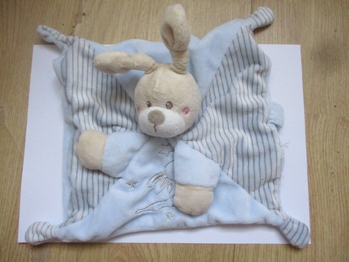 Doudou plat carré lapin