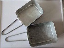 2 UMAL ABL Aluminum Mess Tins with Handles 1961-1962 Belgium Early Cold War