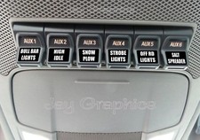 Custom Upfitter AUX Switch Decals Stickers  Fits: F250 F350 Super Duty 4x4