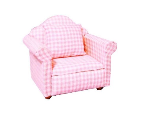 Fauteuil miniature vichy rose - fauteuil,