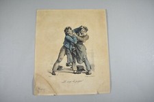 Lithographie XIXème - Le coup