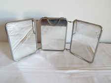 OLD BARBER MIRROR metal wall triptych