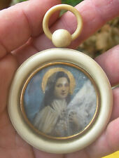 OLD Ste THESE Baby Crib Medal Under Glass Image