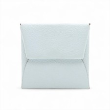 Hermes Chevre Mysore Bastia Coin Pouch Bleu Brume Brique (MSRP $405)