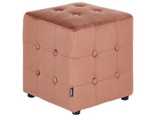 Pouf en Velours Repose-Pieds