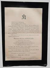 GUSTAVE GOUELLAIN Jouas FAIRE PART Pierret CHEVILLARD Desmonts Masselin 1897