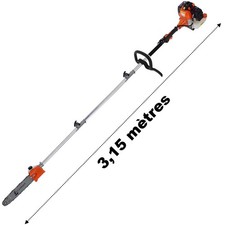 Élagueuse thermique sur perche, 52 cm3, 3 CV, longueur 3.15 mètres