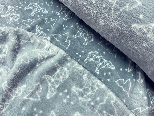 Tissu polaire doudou gris