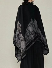 Japanese Yamamoto Style Split Cape Large Cape Autumn Winter Warm Cloak Coat