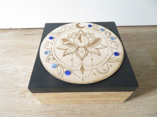 Boite bois fleur lotus - boite,